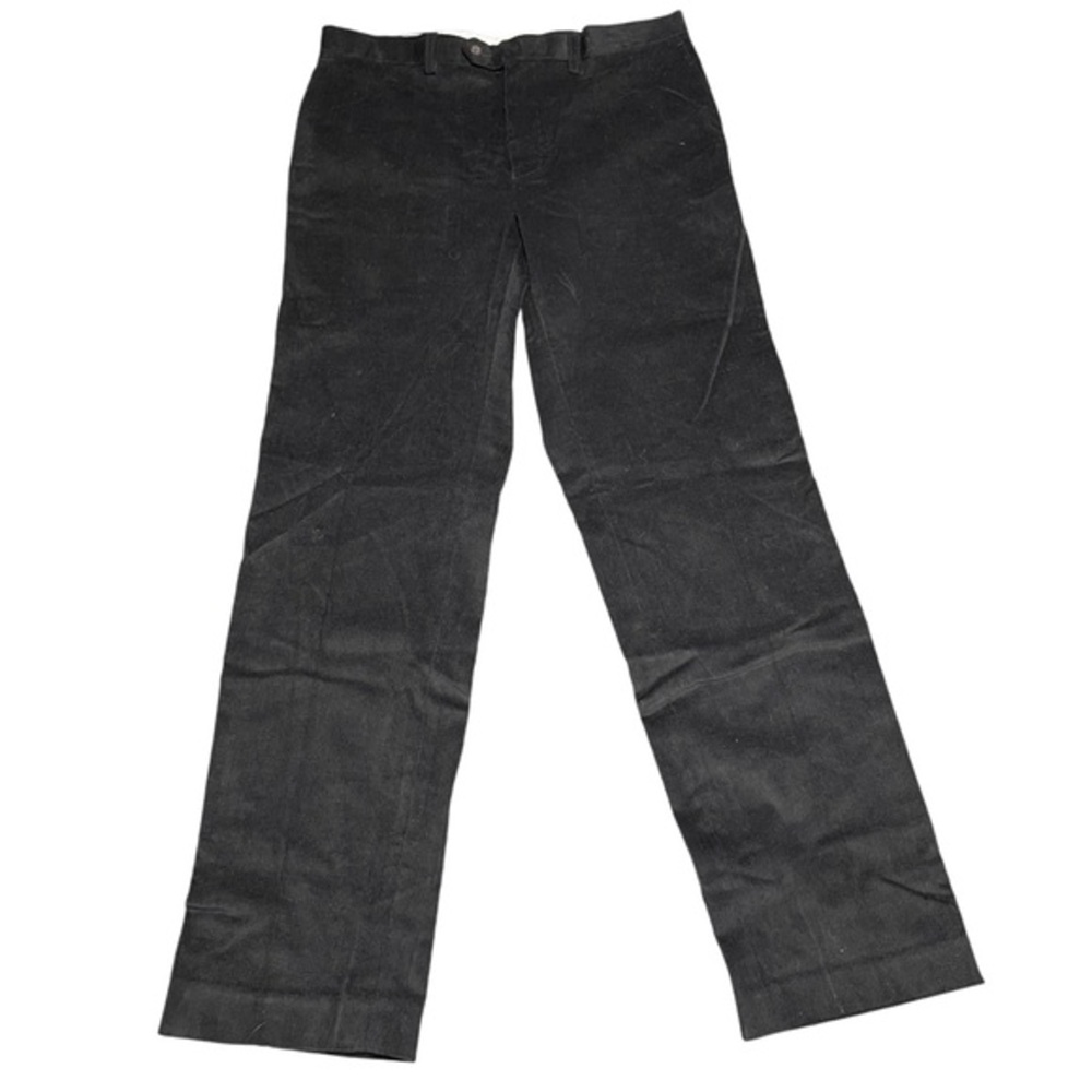 Lauren Ralph Lauren Womens Black 33x32 High Rise Corduroy Flat Front Pant NWT